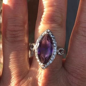 Size 10 Amethyst White GF Ring